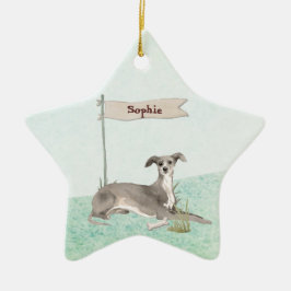 Individuelle Name Greyhound Pet Dog Keramik Ornament
