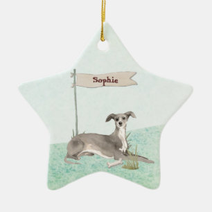 Individuelle Name Greyhound Pet Dog Keramik Ornament