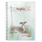 Individuelle Name Greyhound Pet Dog Notizblock (Vorderseite)