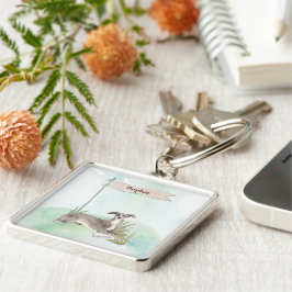 Individuelle Name Greyhound Pet Dog Schlüsselanhänger