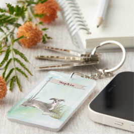 Individuelle Name Greyhound Pet Dog Schlüsselanhänger