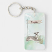 Individuelle Name Greyhound Pet Dog Schlüsselanhänger (Vorderseite)