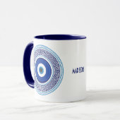 Individuelle Name Griechisches Muster Evil Eye Naz Tasse (Vorderseite Links)