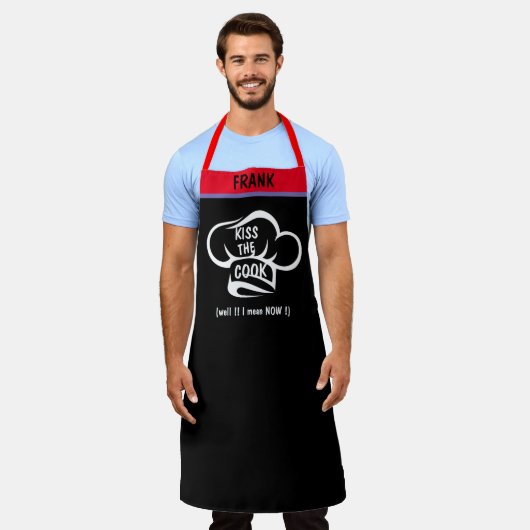 individuelle Name GRILLEN Grill Baker's Kuss der K Schürze (Getragen)