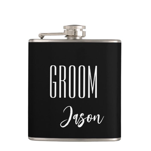 Individuelle Name Grooves Flask Flachmann (Vorderseite)