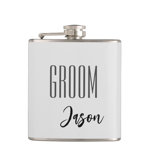 Individuelle Name Grooves Flask Flachmann (Vorderseite)