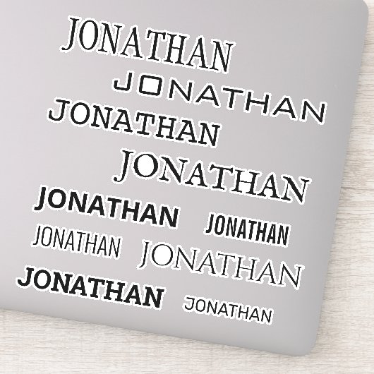 Individuelle Name Größe Monogram Laptop Tumbler Aufkleber (Detail)