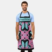 Individuelle Name Große Printmedien Moderne Blumen Schürze (Getragen)