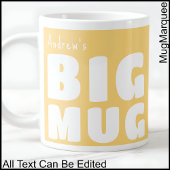 Individuelle Name Große Tasse Gelb C65 Funny Novel