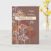 Individuelle Name Großvater 76. Geburtstag Braun Karte (Gelbe Blume)