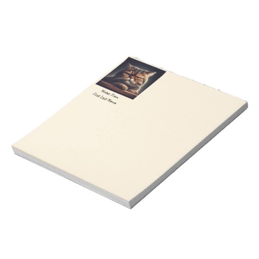 Individuelle Name Grumpy Grouchy Cat Kitten Tier Notizblock (Rotiert)