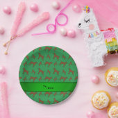 Individuelle Name grün Deutsche Kurzzeithunde Pappteller (Party)