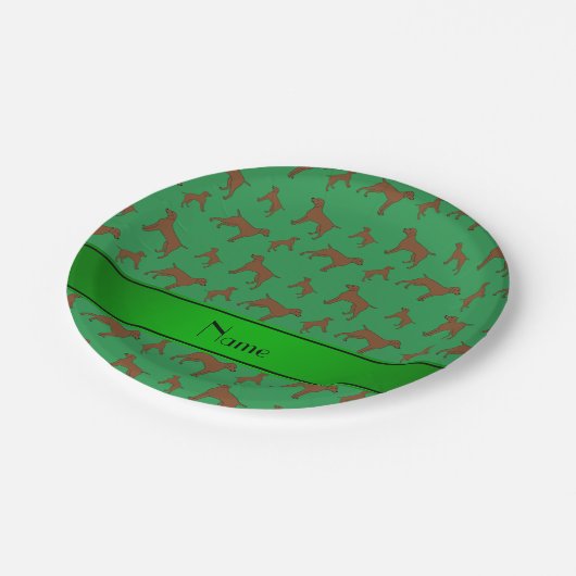 Individuelle Name grün Deutsche Kurzzeithunde Pappteller (Schrägansicht)