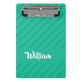 Individuelle Name grün diagonaler Kunststoff textu Mini Klemmbrett (Vorderseite)