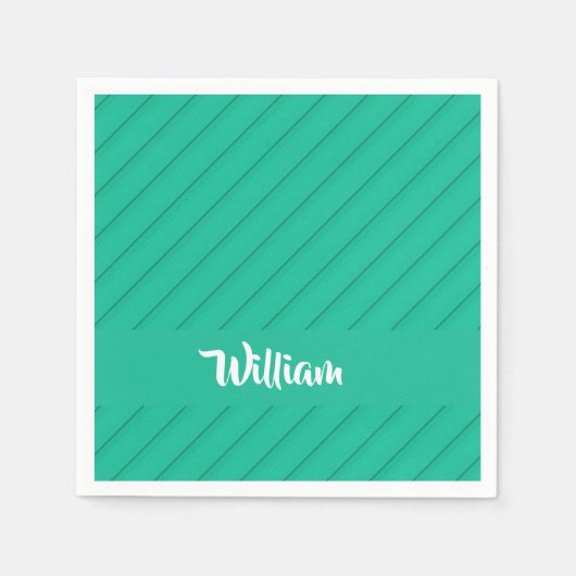 Individuelle Name grün diagonaler Kunststoff textu Serviette (Vorderseite)