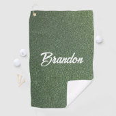Individuelle Name grün Glitzer Golfhandtuch (Insitu)