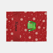 Individuelle Name-Grün hässlich Weihnachtspulli Fleecedecke (Vorderseite (Horizontal))