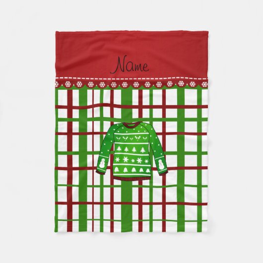 Individuelle Name grün hässliche Weihnachtspulli k Fleecedecke (Vorderseite)