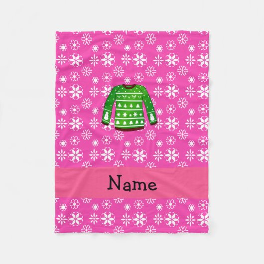 Individuelle Name grün hässliche Weihnachtspulli p Fleecedecke (Vorderseite)