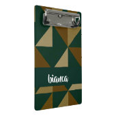 Individuelle Name, grün und braun Mini Klemmbrett (Schrägansicht)