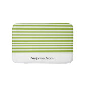 Individuelle Name, grün und weiß Streifen Badematte (Vorderseite)