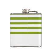 Individuelle Name, grün und weiß Streifen Flachmann (Rückseite)