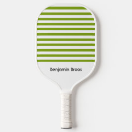 Individuelle Name, grün und weiß Streifen Pickleball Schläger