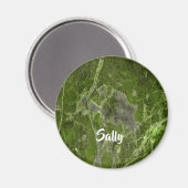 Individuelle Name-grüne Marmorfliesen Magnet (Vorderseite/Rückseite)