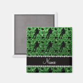 Individuelle Name, grüner Glitzer Magnet (Vorderseite/Rückseite)