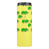 Individuelle Name-Grünfußballhelm gelb Thermosbecher (Rückseite)