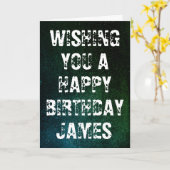 Individuelle Name Grunge Geburtstagskarte Karte (Gelbe Blume)