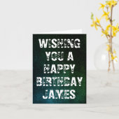 Individuelle Name Grunge Geburtstagskarte Karte (Gelbe Blume)