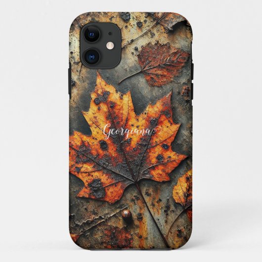 Individuelle Name Grungy Autumnal Industrielle Blä Case-Mate iPhone Hülle (Rückseite)