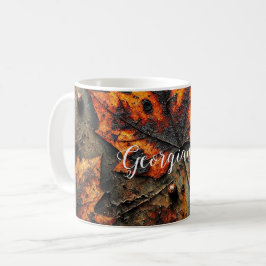 Individuelle Name Grungy Autumnal Industrielle Blä Kaffeetasse