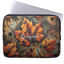 Individuelle Name Grungy Autumnal Industrielle Blä Laptopschutzhülle