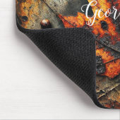 Individuelle Name Grungy Autumnal Industrielle Blä Mousepad (Ecke)