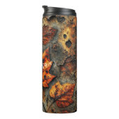 Individuelle Name Grungy Autumnal Industrielle Blä Thermosbecher (Nach rechts gedreht)