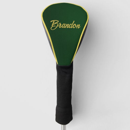 Individuelle Name-Grünleder Golf Headcover (Vorderseite)