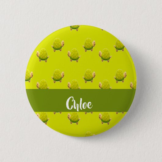 Individuelle Name-Grünschildkröten Button (Vorderseite)