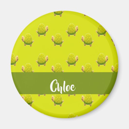 Individuelle Name-Grünschildkröten Magnet (Vorne)