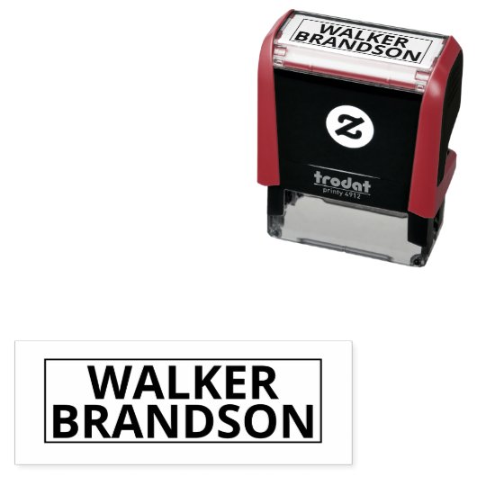 Individuelle Name Gummi-Briefmarke mit Rand (fett Permastempel (Beispiel)