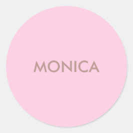 Individuelle Name gürtelrosa Runder Aufkleber