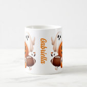Individuelle Name, Halloween-Geist, Fußball Kaffeetasse (Mittel)