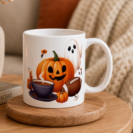 Individuelle Name, Halloween-Geist, Fußball Kaffeetasse
