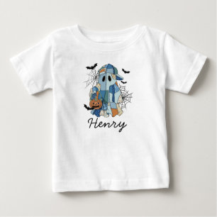 Individuelle Name Halloween Ghost Boy Kleinkind & Baby T-shirt
