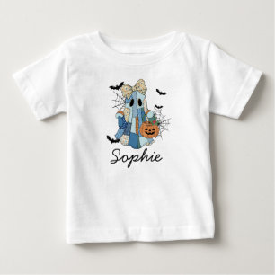 Individuelle Name Halloween Ghost Girl Kleinkind & Baby T-shirt