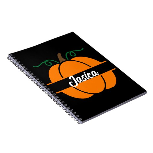 Individuelle Name Halloween Pumpkin Monogram Gift Notizblock (Rechte Seite)