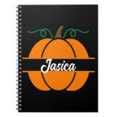Individuelle Name Halloween Pumpkin Monogram Gift Notizblock (Vorderseite)