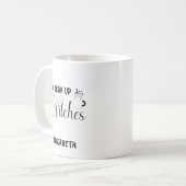Individuelle Name Halloween trinkt Hexen Kaffeetasse (Vorderseite Links)