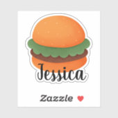 INDIVIDUELLE NAME HAMBURGER AUFKLEBER (Blatt)